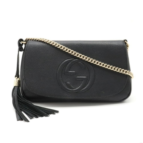 Gucci Handbags - Gucci soho cross body black leather bag purse